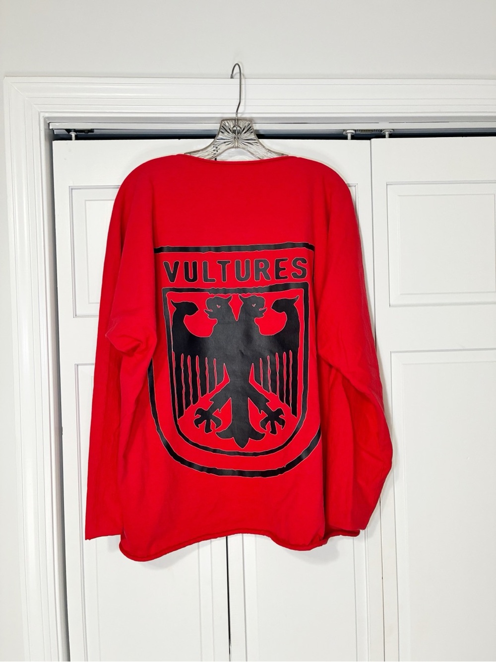 Red Kanye West Yeezy 'VULTURES' Graphic Long Sleeve Tee